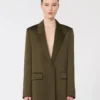 Envers satijnen blazer, mosgroen