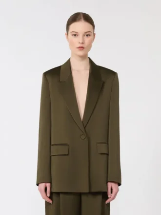 Envers satijnen blazer, mosgroen