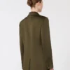 Envers satijnen blazer, mosgroen