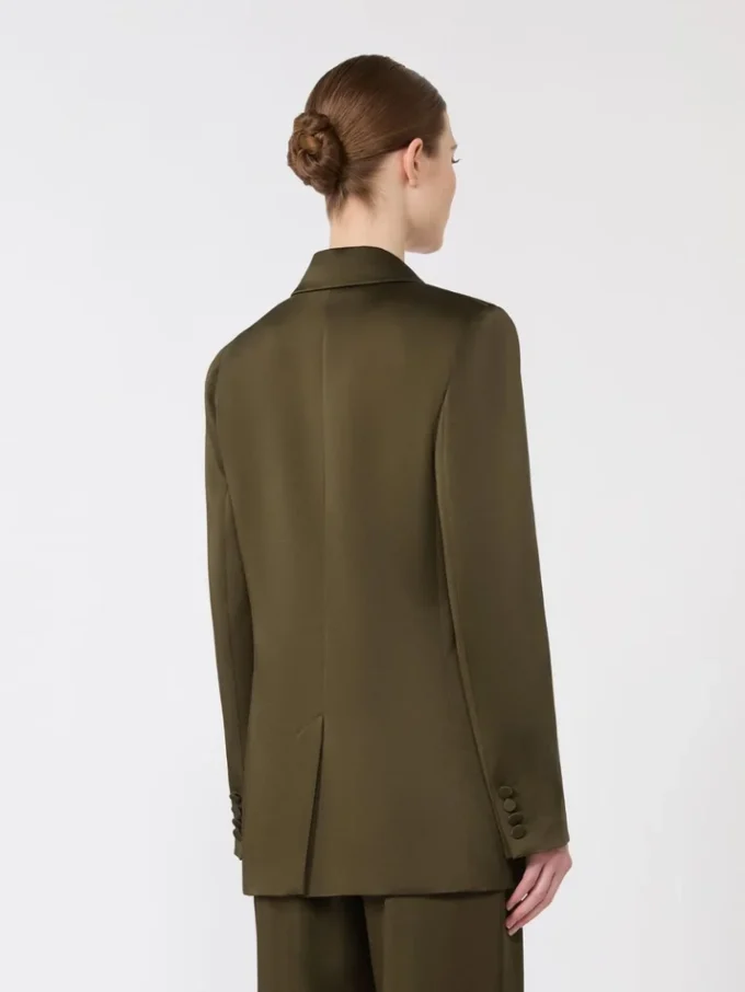 Envers satijnen blazer, mosgroen