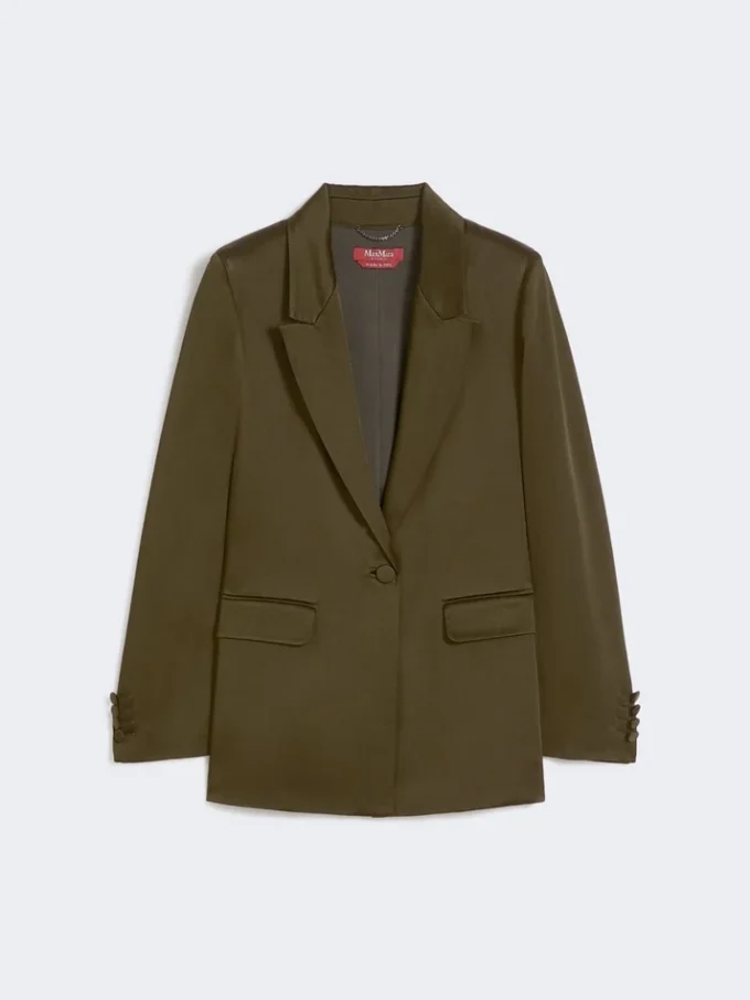 Envers satijnen blazer, mosgroen