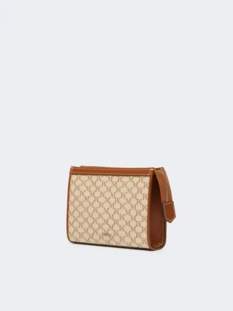 Extra klein zakje van katoenjacquard, hazelnootbruin