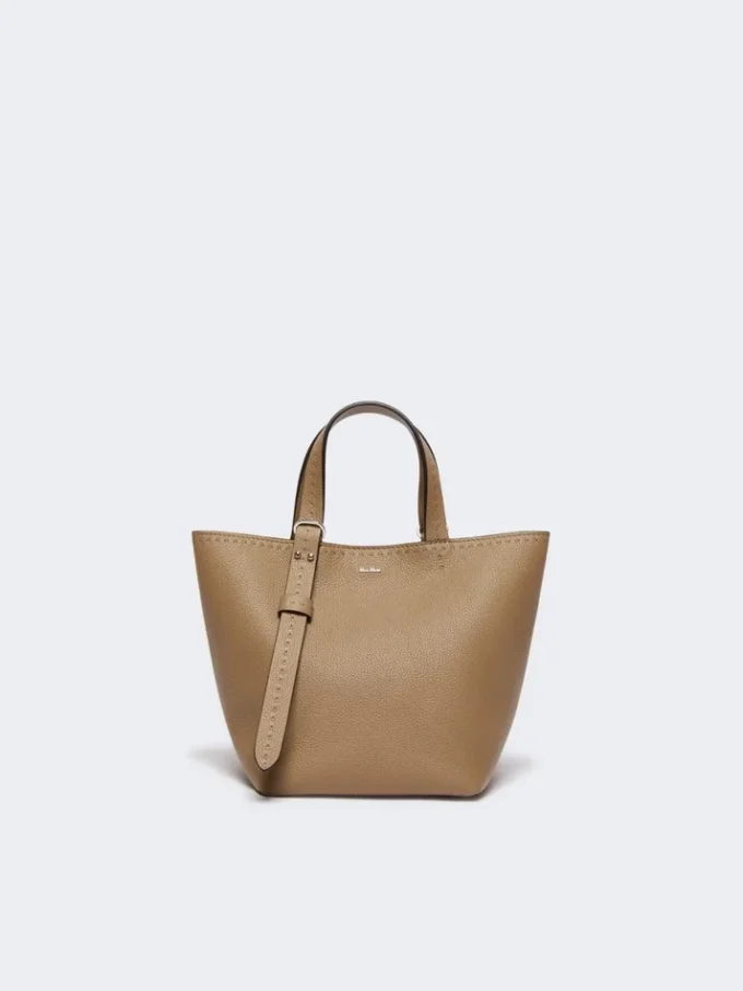 Extra kleine leren Archetipo-tas, modderkleur Extra kleine leren Archetipo-tas, modderkleur