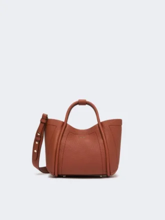 Extra kleine leren maritieme tas, roestkleur