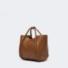 Extra kleine leren tas in marineblauw, bruin-brons Extra kleine leren tas in marineblauw, bruin-brons