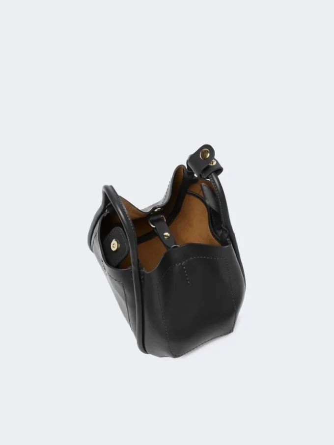Extra kleine leren tas in marineblauw, zwart Extra kleine leren tas in marineblauw, zwart