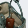 Extra kleine maritieme tas met raffia-look en mandvlechtwerk, saliegroen Extra kleine maritieme tas met raffia-look en mandvlechtwerk, saliegroen