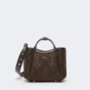 Extra kleine tas in maritieme stijl met ruitpatroon in mandvlechtwerk, donkerbruin Extra kleine tas in maritieme stijl met ruitpatroon in mandvlechtwerk, donkerbruin