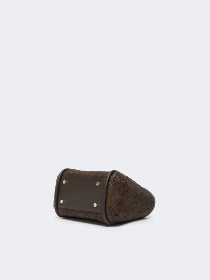 Extra kleine tas in maritieme stijl met ruitpatroon in mandvlechtwerk, donkerbruin Extra kleine tas in maritieme stijl met ruitpatroon in mandvlechtwerk, donkerbruin