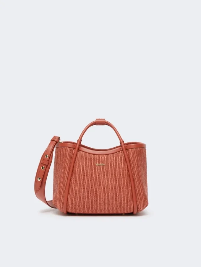 Extra kleine tas in raffia-look met mandvlechtwerk, terracotta Extra kleine tas in raffia-look met mandvlechtwerk, terracotta