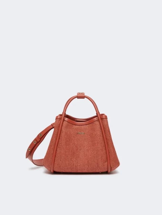 Extra kleine tas in raffia-look met mandvlechtwerk, terracotta Extra kleine tas in raffia-look met mandvlechtwerk, terracotta