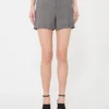 Gabardine wollen short, middengrijs Gabardine wollen short, middengrijs