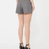 Gabardine wollen short, middengrijs Gabardine wollen short, middengrijs