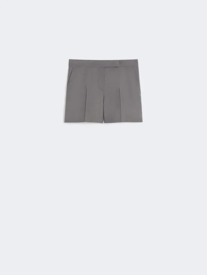 Gabardine wollen short, middengrijs Gabardine wollen short, middengrijs