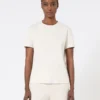 Geborduurd jersey T-shirt, zandkleur Geborduurd jersey T-shirt, zandkleur