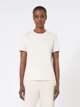 Geborduurd jersey T-shirt, zandkleur