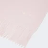 Geborduurde kasjmier stola met franjes, roze Geborduurde kasjmier stola met franjes, roze