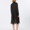 Geborduurde shirtjurk van ramie-gaas, zwart