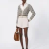 Gepatronneerd vest van wol en kasjmier, beige Gepatronneerd vest van wol en kasjmier, beige