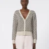 Gepatronneerd vest van wol en kasjmier, beige Gepatronneerd vest van wol en kasjmier, beige
