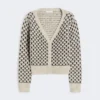 Gepatronneerd vest van wol en kasjmier, beige Gepatronneerd vest van wol en kasjmier, beige
