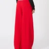 Gepleateerde stretch-wollen broek, rood Gepleateerde stretch-wollen broek, rood