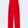 Gepleateerde stretch-wollen broek, rood Gepleateerde stretch-wollen broek, rood