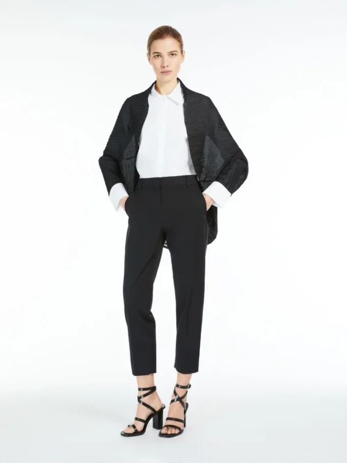 Geplooide stoffen bolero, zwart