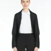 Geplooide stoffen bolero, zwart