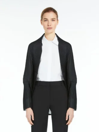 Geplooide stoffen bolero, zwart Geplooide stoffen bolero, zwart