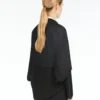 Geplooide stoffen bolero, zwart