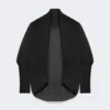 Geplooide stoffen bolero, zwart