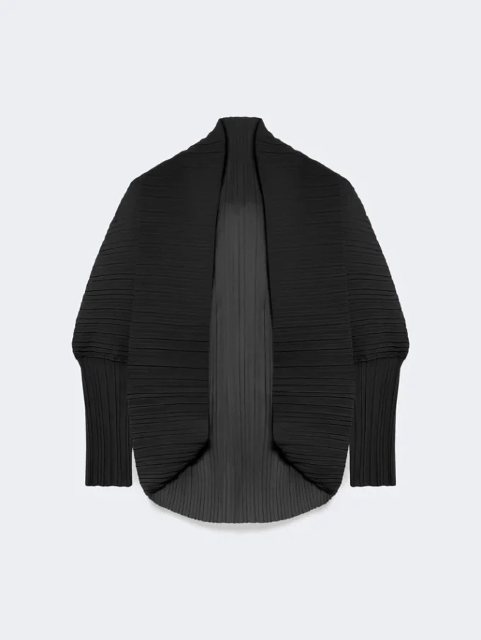 Geplooide stoffen bolero, zwart