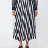 Geprinte geplooide rok van popeline, marineblauw Geprinte geplooide rok van popeline, marineblauw