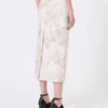 Geprinte organza en gabardine kokerrok, wit Geprinte organza en gabardine kokerrok, wit