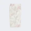 Geprinte organza en gabardine kokerrok, wit Geprinte organza en gabardine kokerrok, wit