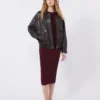 Geribd vest van viscose, bordeaux Geribd vest van viscose, bordeaux