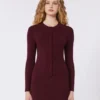 Geribd vest van viscose, bordeaux Geribd vest van viscose, bordeaux