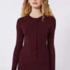 Geribd vest van viscose, bordeaux Geribd vest van viscose, bordeaux