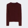 Geribd vest van viscose, bordeaux Geribd vest van viscose, bordeaux