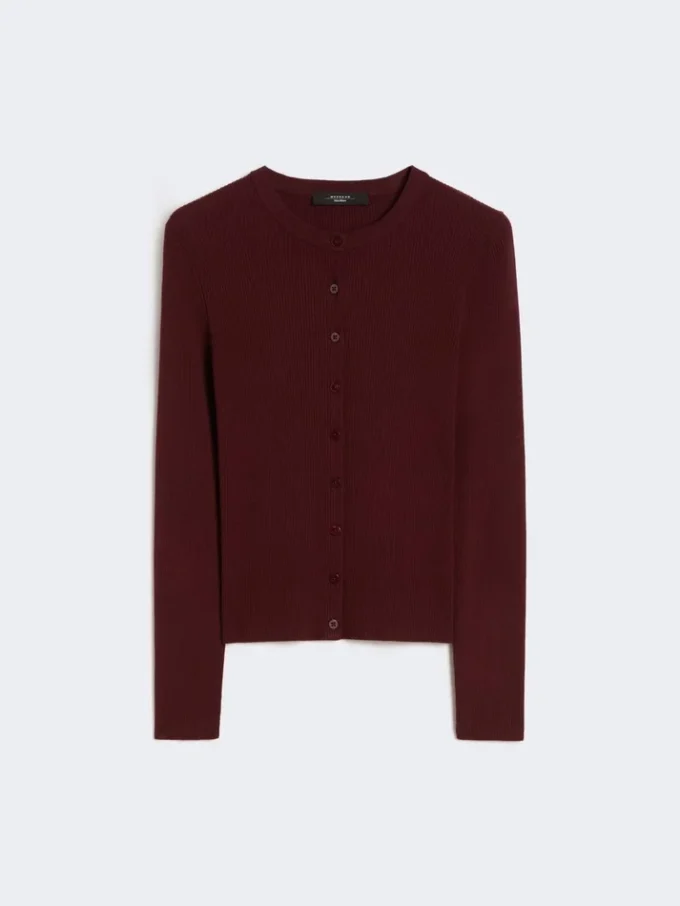 Geribd vest van viscose, bordeaux Geribd vest van viscose, bordeaux