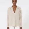 Geribde kasjmier trui, beige Geribde kasjmier trui, beige