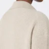 Geribde kasjmier trui, beige Geribde kasjmier trui, beige