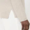 Geribde kasjmier trui, beige Geribde kasjmier trui, beige