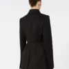 Getailleerd gabardine overhemdjasje, zwart Getailleerd gabardine overhemdjasje, zwart