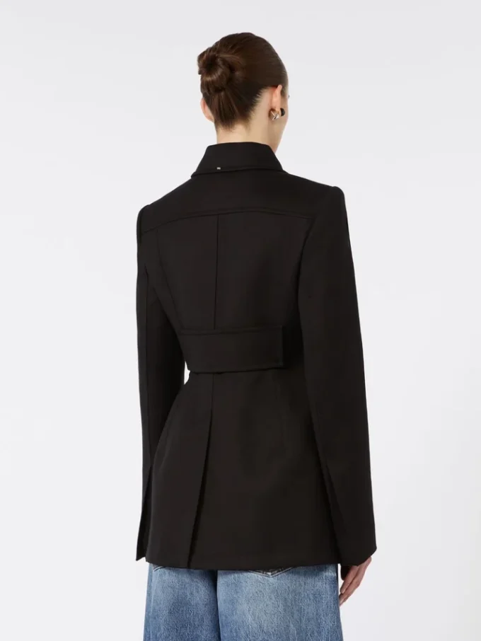 Getailleerd gabardine overhemdjasje, zwart Getailleerd gabardine overhemdjasje, zwart