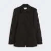 Getailleerd gabardine overhemdjasje, zwart Getailleerd gabardine overhemdjasje, zwart