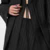 Getailleerde blazer van gabardine met krijtstreep, zwart Getailleerde blazer van gabardine met krijtstreep, zwart