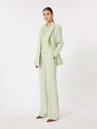 Getailleerde blazer van wolcrêpe, groen