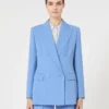 Getailleerde blazer van wolcrêpe, lichtblauw Getailleerde blazer van wolcrêpe, lichtblauw